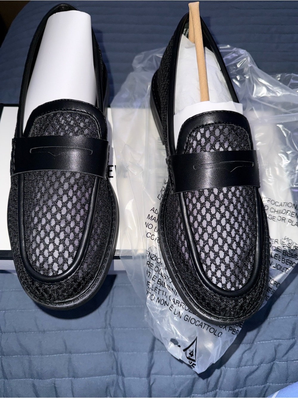 Steve Madden Black Mesh Penny Slip-Ons
